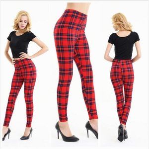 Sock Nobility "Red Plaid" leggings